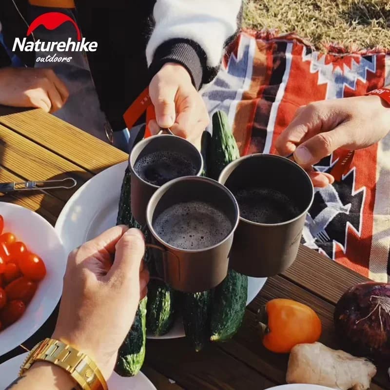 كوب تيتانيوم Naturehike للتخييم وأدوات المائدة للنزهات، أواني طبخ للسفر والمطبخ الخارجي - 5