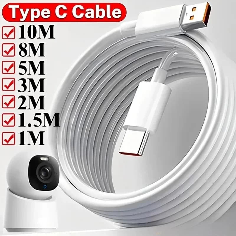 1 قطعة تمديد USB C كابلات شحن اضافية طويلة نوع C شاحن سلك بيانات الحبل لسامسونج شاومي كاميرا الكمبيوتر المحمول 10 متر/8 متر/5 متر/0.3 متر