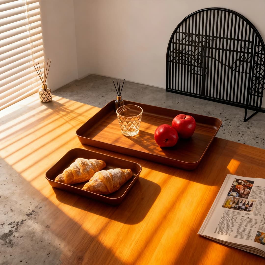 Deepen Plastic Storage Tray Multi-functional Rectangular Fruit Tray Cake Dessert Plate Kitchen Organizer Food Serving Tray - 4