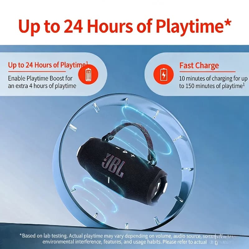 سماعة JBL Charge 6 اللاسلكية بلوتوث - مقاومة للماء IP67، وقت تشغيل 20 ساعة، صوت ستيريو مع باس معزز، محمولة، مناسبة للشاطئ - 2