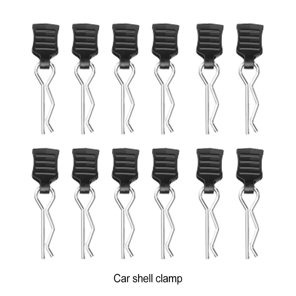 4/12 قطعة معدنية R-type مشبك تثبيت هيكل سيارة مع لسان لسيارات Axial SCX10 TRX-4 MJX Hyper Go 1/10 1/14 1/8 قطع غيار سيارات RC