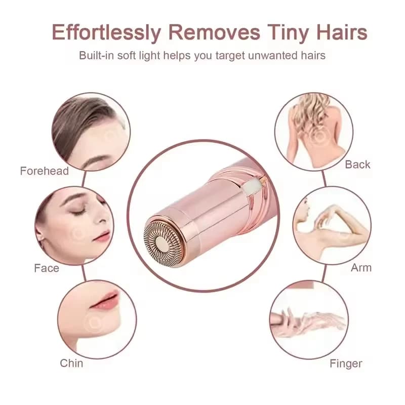 مزيل شعر كهربائي محمول على شكل أحمر شفاه للنساء، إزالة شعر الوجه بدون ألم وفعالة، أداة حلاقة منزلية - 5