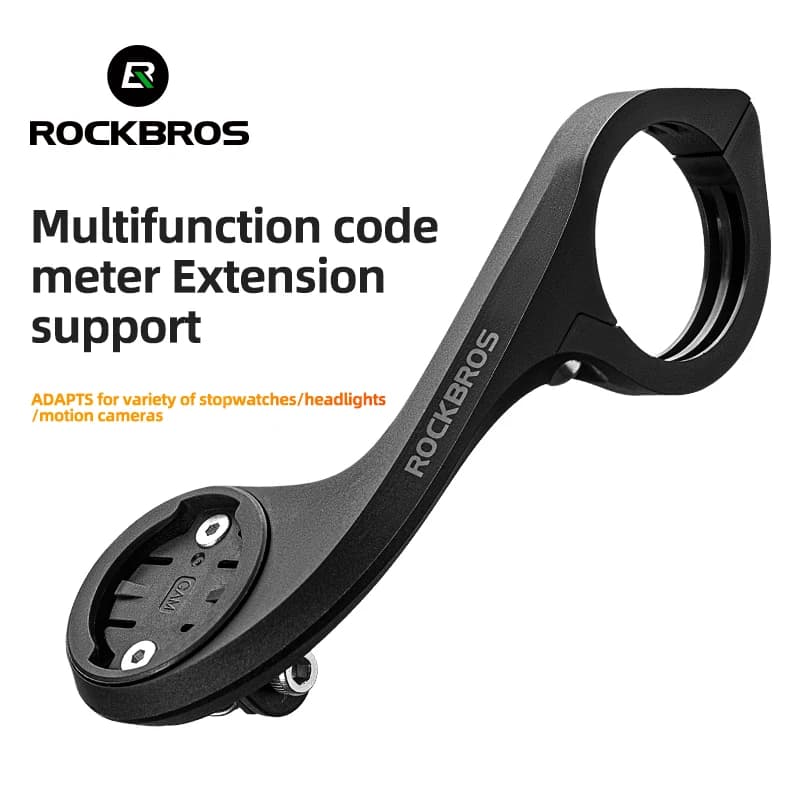 حامل جهاز كمبيوتر الدراجة ROCKBROS GPS، حامل إضاءة دراجة من النايلون، دعامة مقود الدراجة لـ Garmin/Wahoo/Bryton/Camera