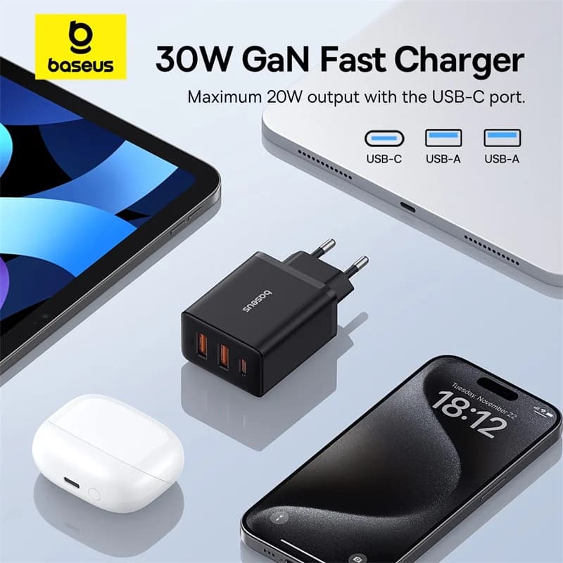 Baseus 30W USB Type C Charger Phone Charger PD Quick Charge For iPhone15 14 13 12 Pro Max QC3.0 Fast Charging For Samsung Xiaomi - 5
