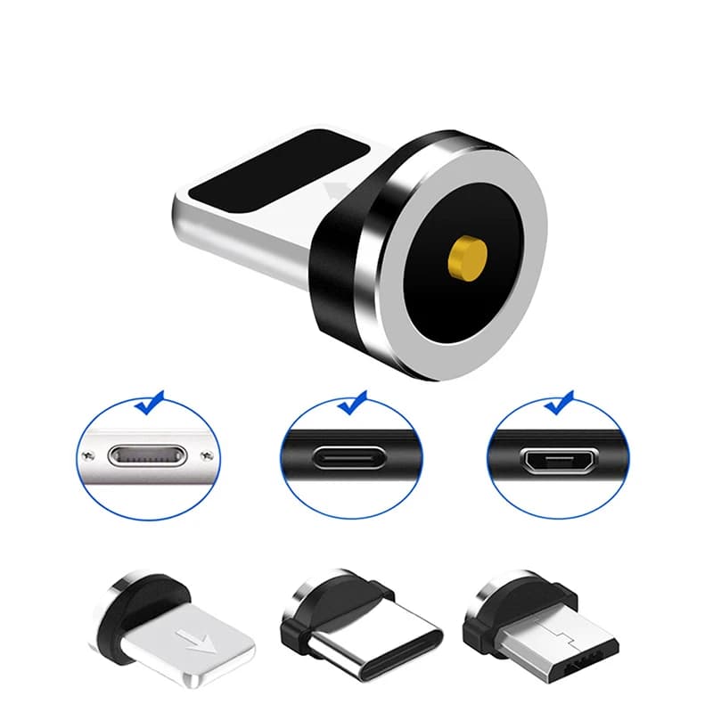 مقبس مغناطيسي صغير مناسب لـ USB/Type C/آيفون محول شحن سريع أندرويد كابل شحن USB - 5