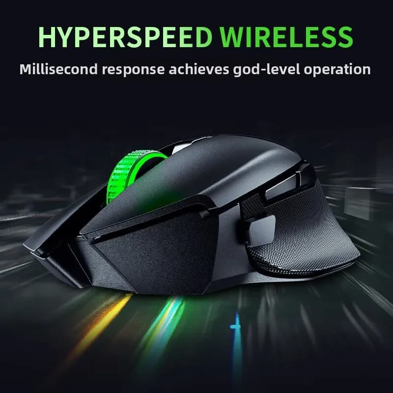 ماوس Razer Basilisk V3 X HyperSpeed الأصلي، ماوس ألعاب لاسلكي بإضاءة RGB (2.4 جيجا هرتز) وبلوتوث، مستشعر بصري 18K DPI - 5