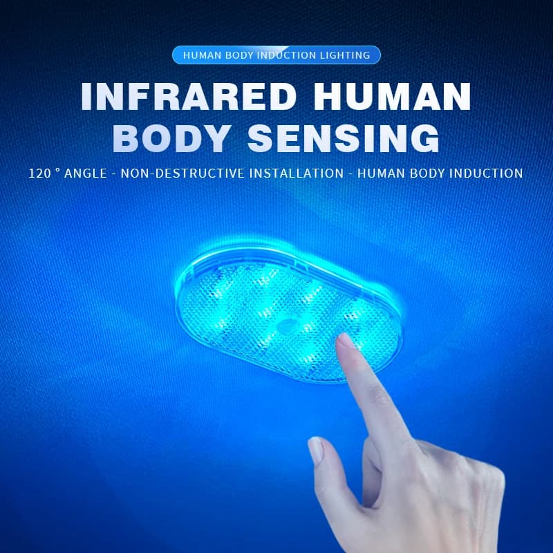 إضاءة LED باستشعار الحركة 650 مللي أمبير USB قابلة لإعادة الشحن إضاءة استشعار تلقائية مصباح قدم لاسلكي لباب صندوق السيارة - 3
