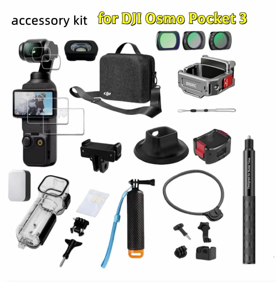 حامل قاعدة مكتبي حامل مغناطيسي جراب DJI Osmo Pocket 3 عدة إكسسوارات حامل ثلاثي القوائم عصا سيلفي واقي شاشة زجاجي