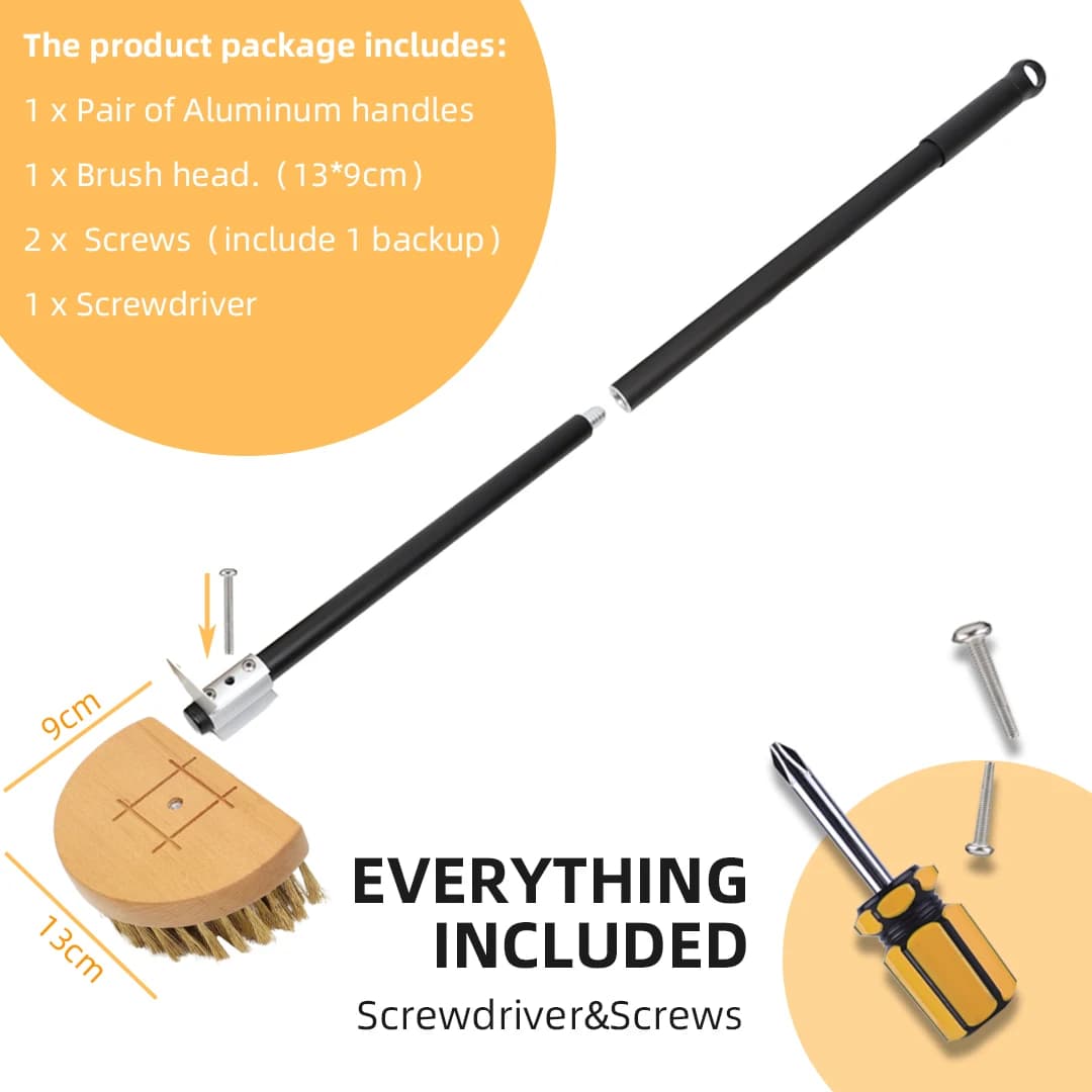 Pizza Oven Brush Copper Stove Brush Bristle Brass Wood Long Handle Grill Cleaning Oven Brush for Small Oven Kitchen Tool - 5