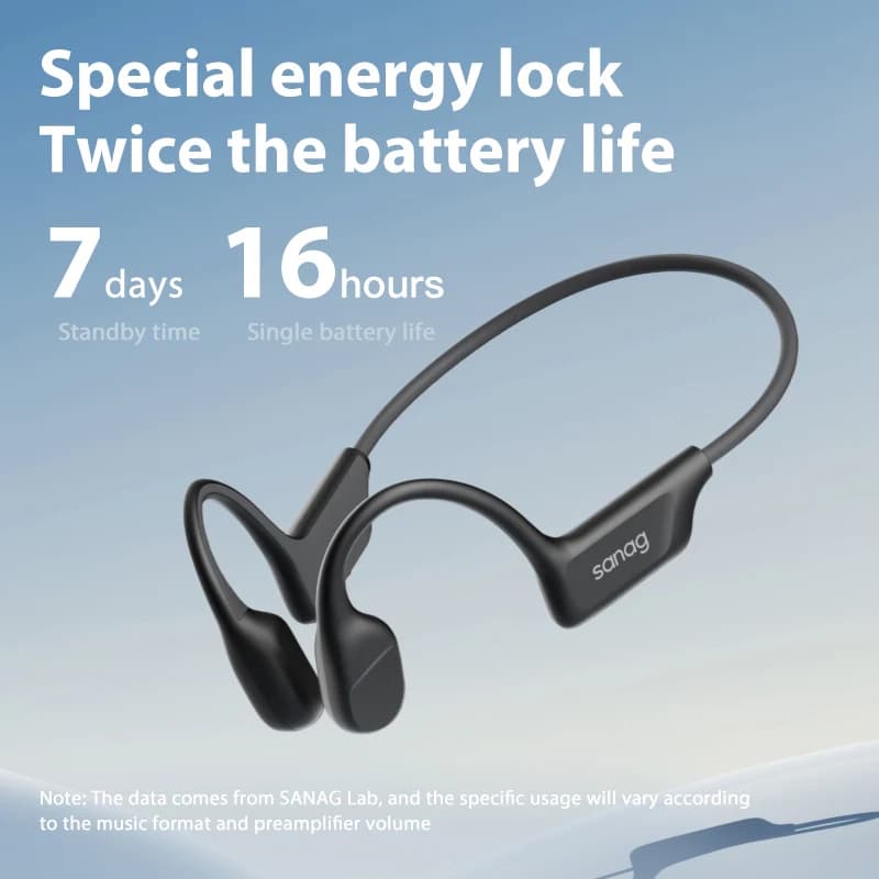 سماعات Sanag B22s توصيل عظمي 16 ساعة تشغيل مقاومة للماء IPX5 بلوتوث 5.3 سماعات صوت محيطي ديناميكي - 4