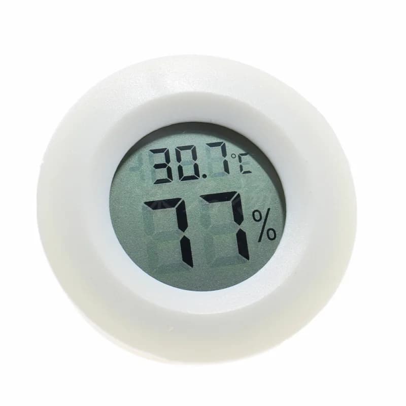 +70 ° مقياس حرارة ورطوبة رقمي صغير بشاشة LCD دائرية، مستشعر وكاشف لدرجة الحرارة والرطوبة، للفريزر وصندوق السيجار - 6
