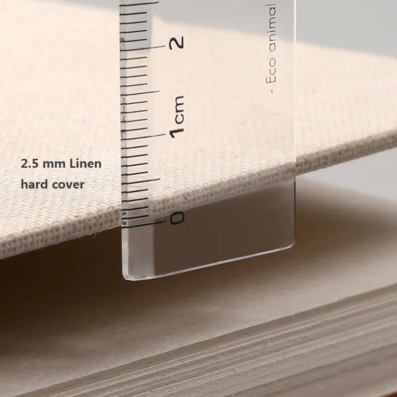 كتاب رسم سميك 32K، أوراق فضفاضة مرتبطة بحلقة 16K، غلاف كتان، كتاب رسم احترافي 160GSM، 60 ورقة، 120 صفحة - 3