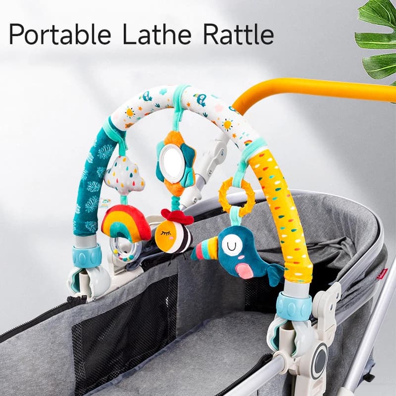 Baby Stroller Arch Toys Adjustable Clip Crib Mobile Hanging Bed Bell Baby Rattle Toy Sensory Development Baby Activity Arch Toys - 3