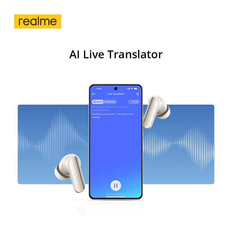 realme Buds Air 7 Pro TWS Earphone AI Live Translator 53dB Noise Cancellation 3D Spatial Effect 11+6mm Dual-dac Driver LHDC 5.0 - 6
