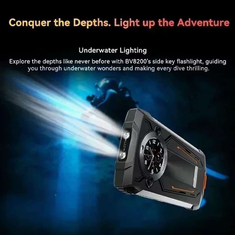 【World premiere】Blackview BV8200  Rugged phone 6.5" 2.4K 120Hz Display Helio G100 12GB 256GB NFC Flashlight Android 14 CellPhone - 6