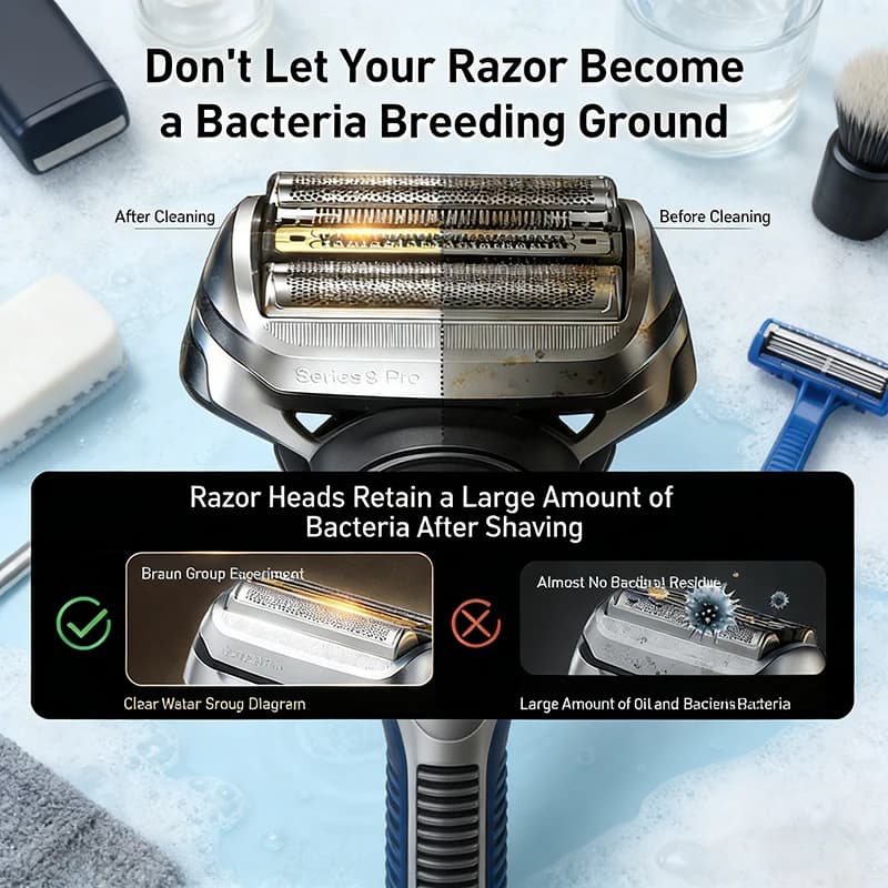 مجموعة تنظيف ماكينات الحلاقة Braun مكونة من 4 قطع من محلول التنظيف المضاد للبكتيريا بنكهة الليمون لتقليل تآكل الشفرات - 3