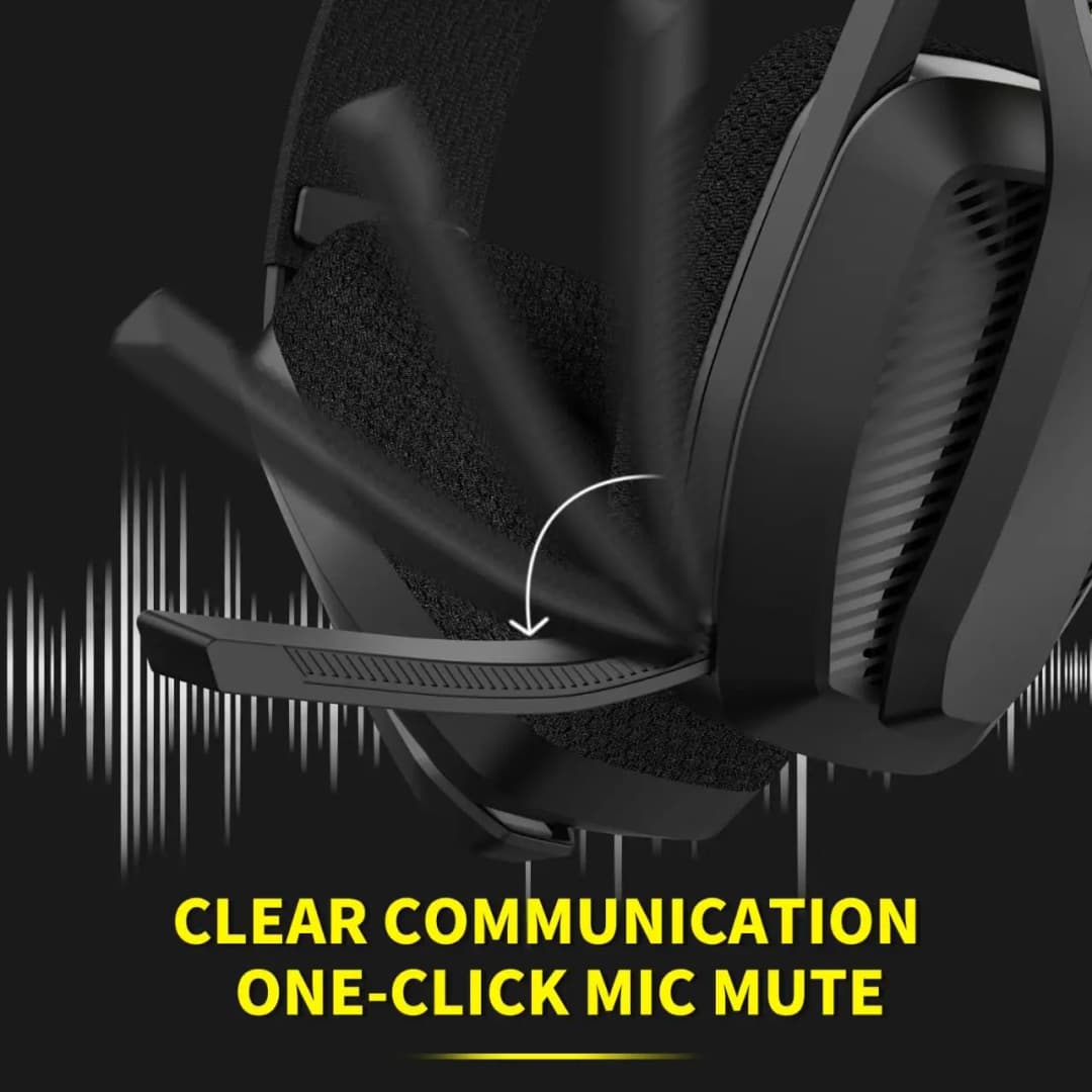 سماعات ألعاب لاسلكية BINNUNE 2.4GHz مع ميكروفون، متوافقة مع PS5 وPS4 وPC وMac وبلاي ستيشن، سماعات بلوتوث للألعاب - 6