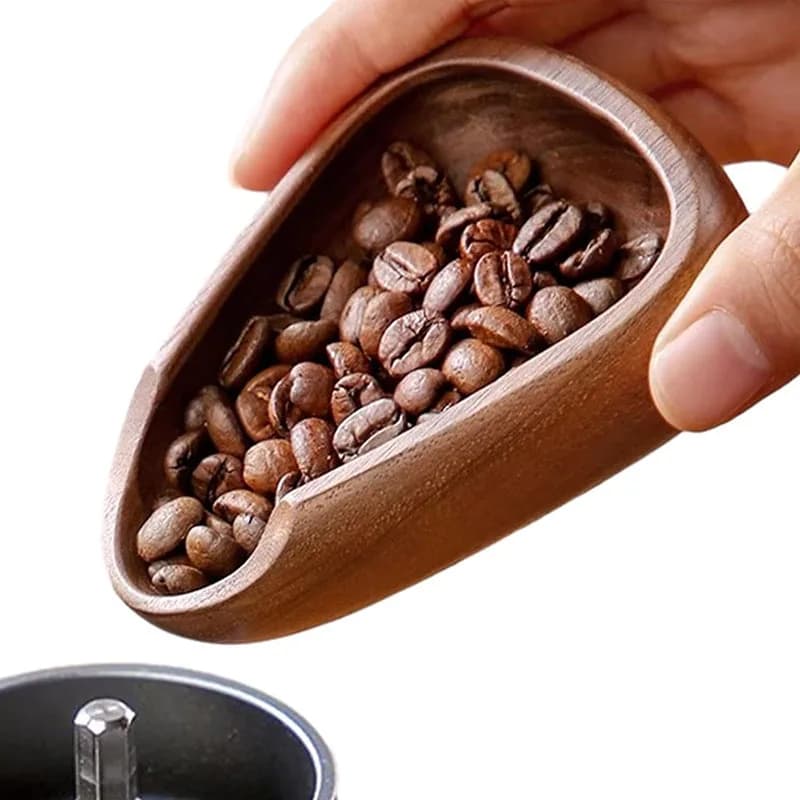 Coffee Beans Dose Trays Solid Wood Walnut Bean Shovel Scoops Measure Tea Separator Vessel Espresso Kitchen Tools - 3