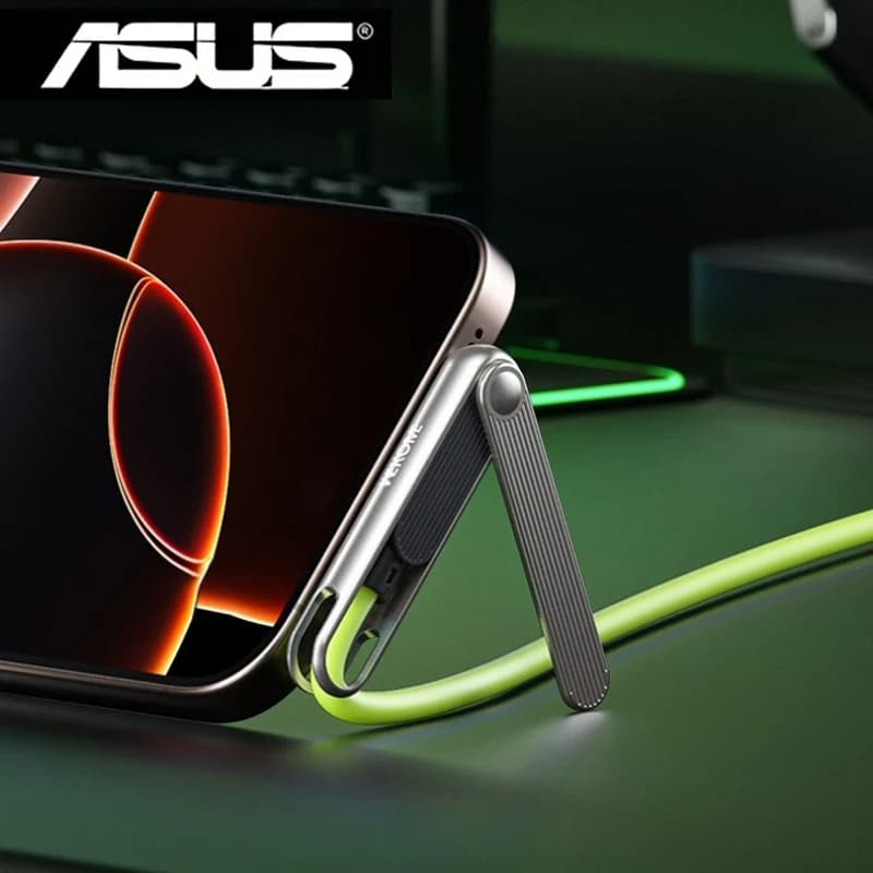 ASUS 2in1 Portable 240W Fast Charging Cable Phone Tablet Foldable Holder USB A/C To TypeC Data Cable with Folding Bracket - 4