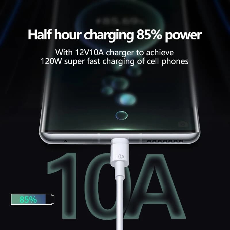 3 قطعة 100 واط 6A كابل شاحن فائق السرعة سريع USB نوع C شحن سلك البيانات شاحن سريع Cabletype c شاحن شحن سريع - 4
