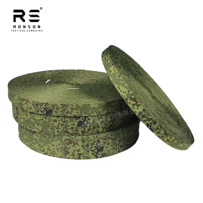 EMR Russia Pixel Digital Woodland Camouflage Printed Nylon Webbing Strap Durable Use for Tactical Gears Outdoor Bags Vests - 6