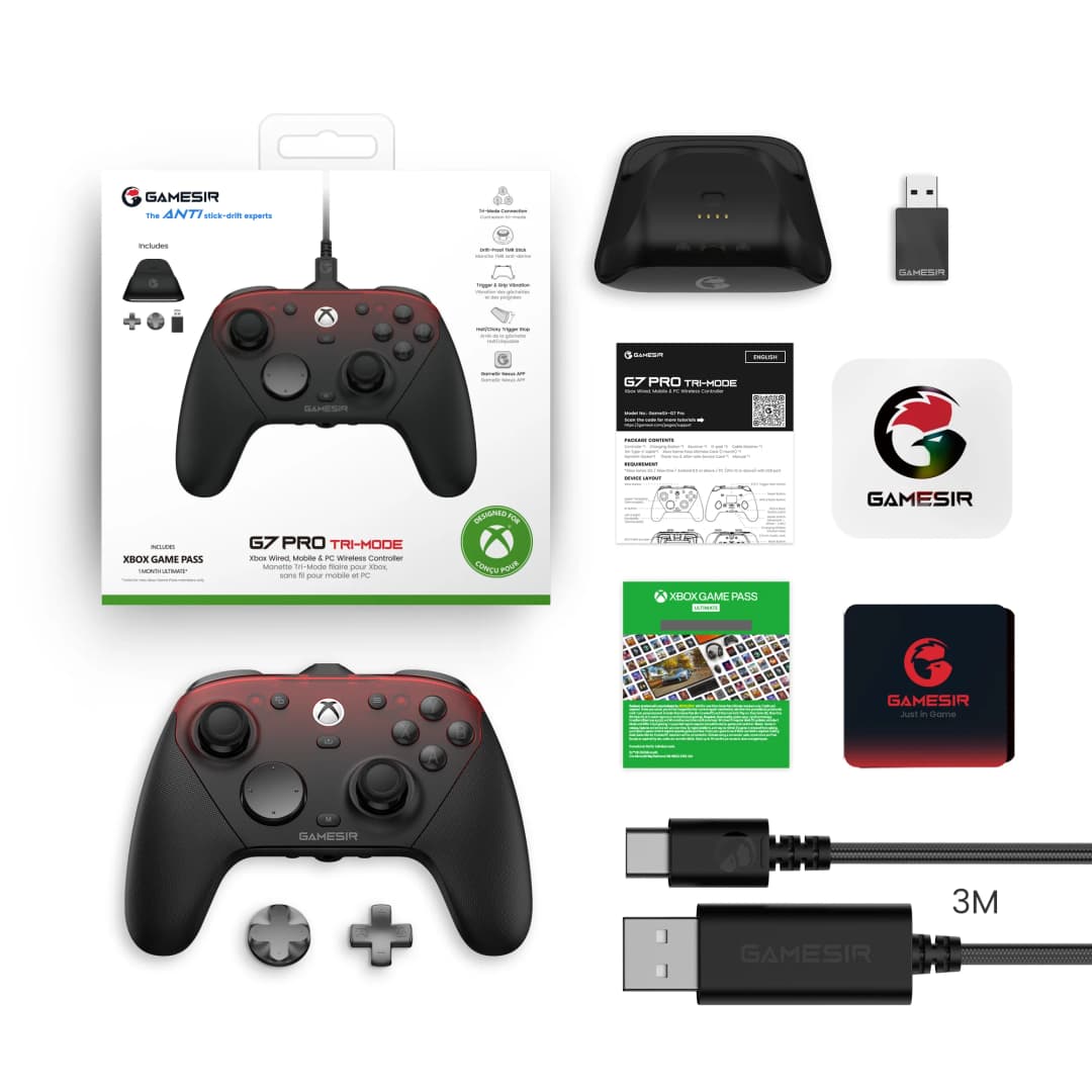 وحدة تحكم GameSir G7 Pro لـ Xbox Series X|S - عصي TMR، محفزات تأثير هول، استطلاع 1000 هرتز، جيروسكوب 6 محاور، محطة شحن - 6