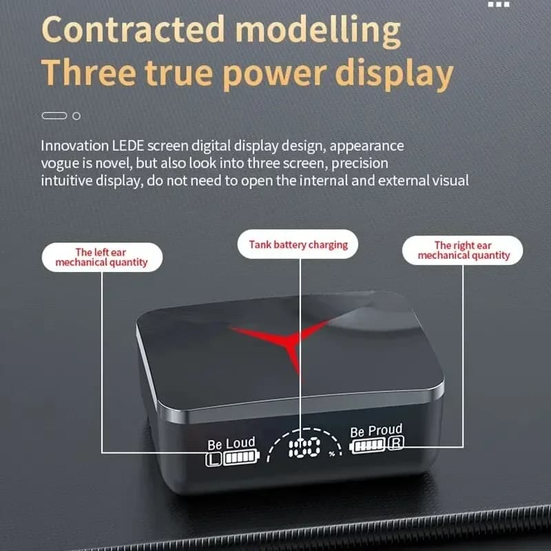 سماعات أذن M90 TWS بلوتوث 5.3، سماعات رأس لاسلكية مع تحكم باللمس، سماعات ألعاب مع صوت ستيريو HIFI وتقليل الضوضاء مع ميكروفون - 3