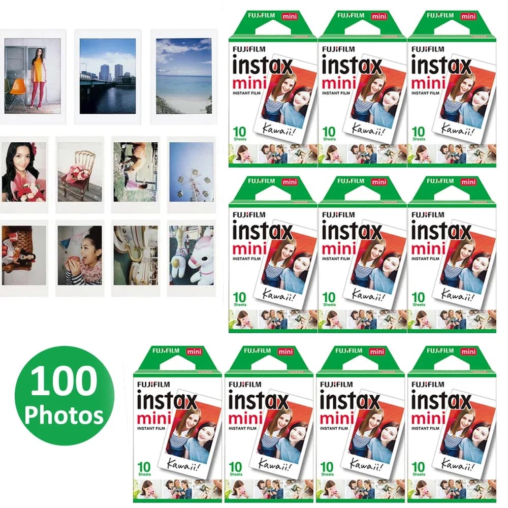 10-100 ورقة من ورق صور FUJIFILM بحافة بيضاء ميني 11 8/9/7s/25/90/12 عالمي 3 بوصة تصوير لمرة واحدة ورق صور فوجي فيلم