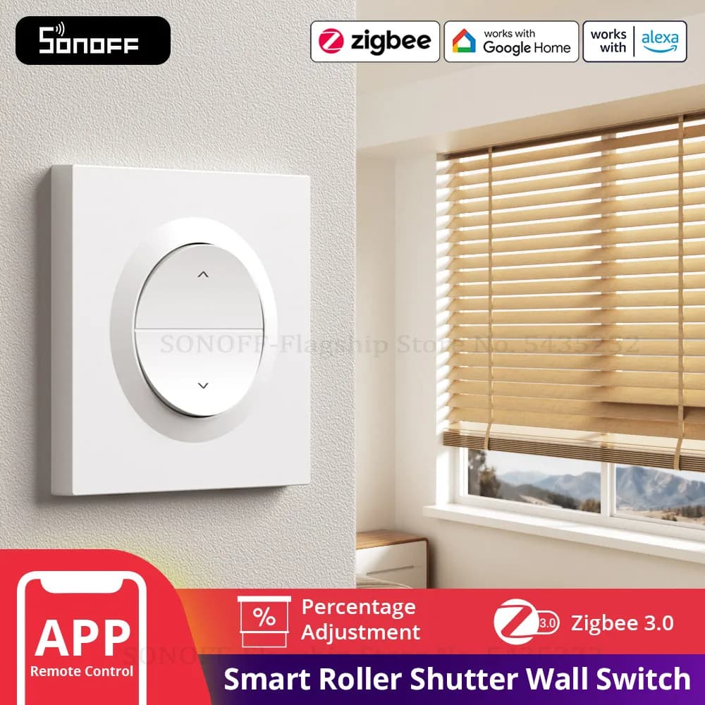 SONOFF MINI-ZBRBS-E مفتاح ستائر حائط ذكي Zigbee سلسلة Fusion ضبط دقيق للنسبة المئوية متوافق مع مركز ZHA Zigbee
