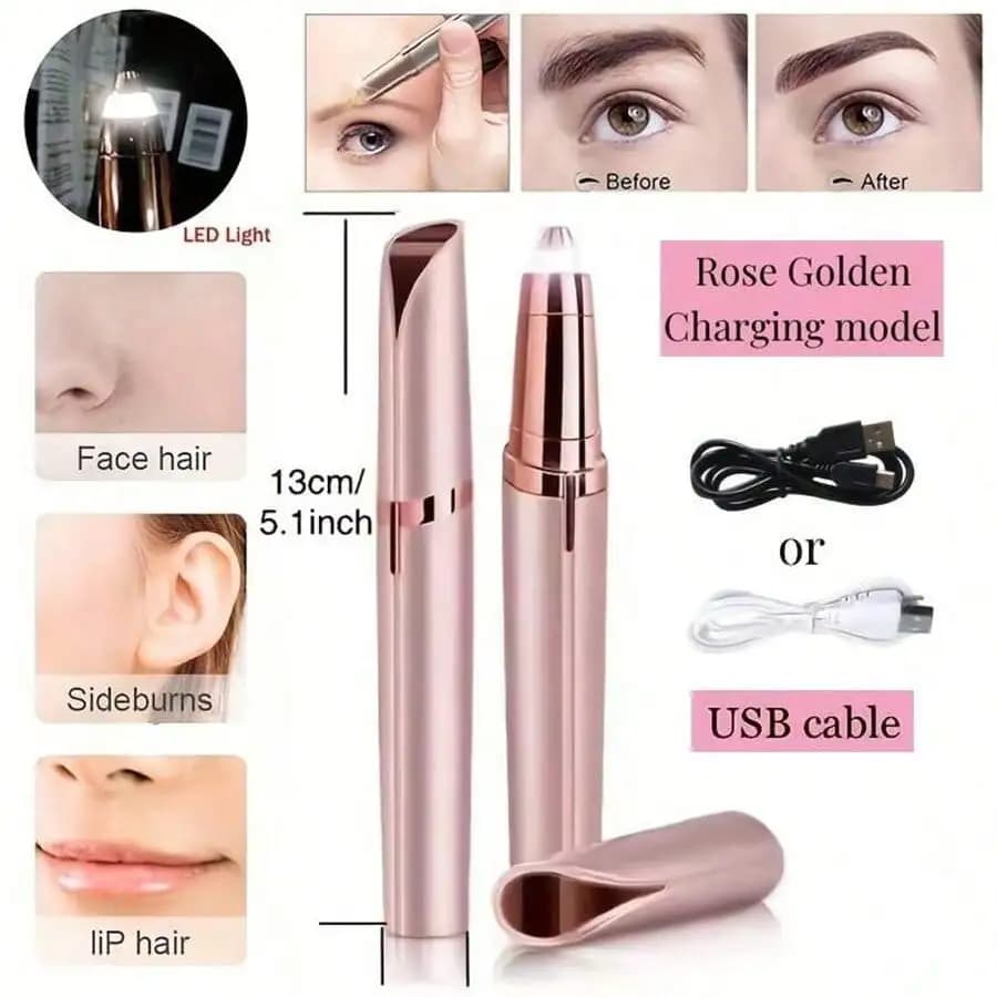 مزيل شعر الوجه للنساء قلم تشكيل الحواجب الكهربائي مزيل شعر الحواجب التلقائي - 4