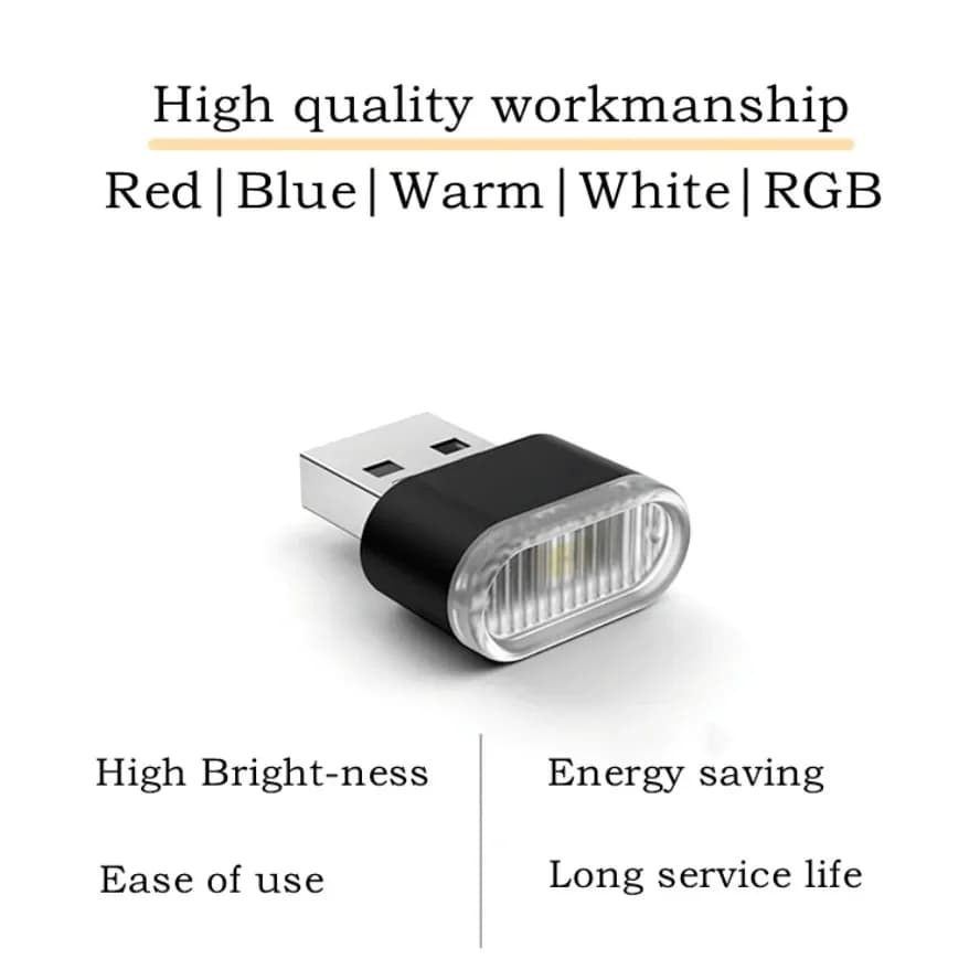 Mini USB Light LED USB Night Light 5 Styles Modeling Car Ambient Light Neon Interior Light Car Jewelry Decorative Ambient Light - 2