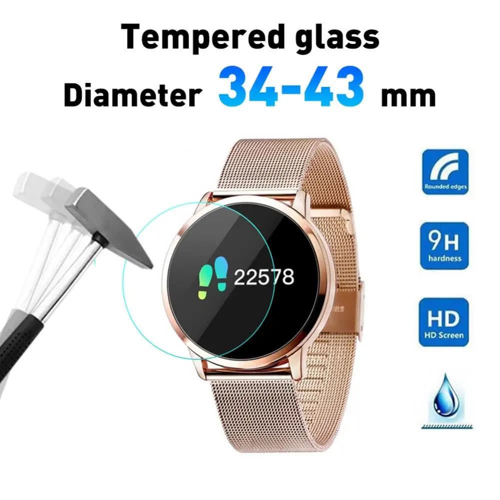 2Pcs Round Watches Tempered Glass Screen Protective Film Diameter 34 35 36 37 38 39 40 41 42 43 mm Screen Guard For Smart Watch - 2