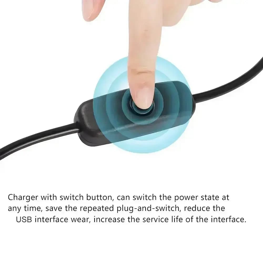 1M/2M USB Male to Female Extension Cable with On/Off Switch Data Transfer and Charging for LED Lamp/USB Flash/Fan/LED Strips etc - 5