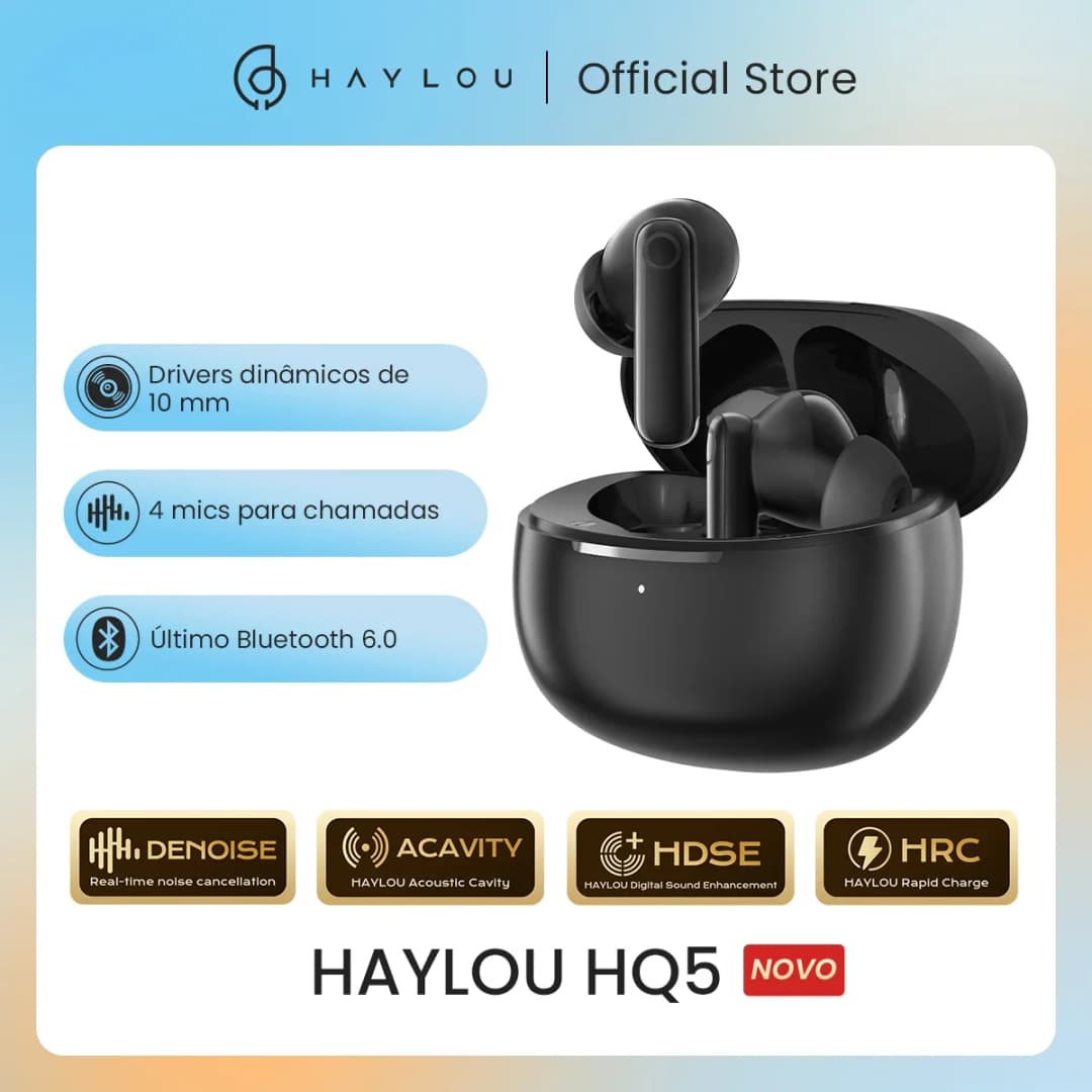سماعات الأذن اللاسلكية Haylou HQ5 ANC بلوتوث 6.0 إلغاء الضوضاء شحن سريع 4 ميكروفون سماعات رأس رياضية