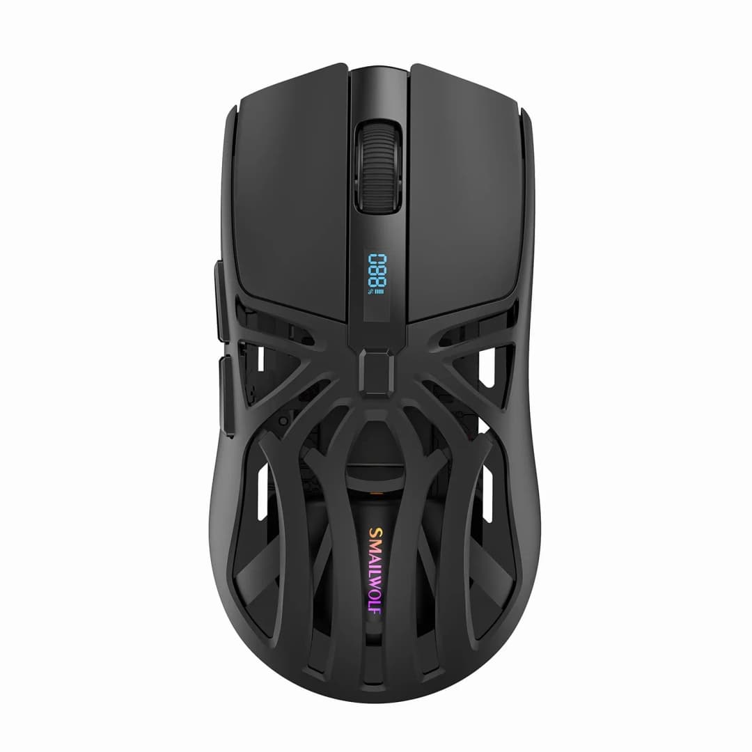 ماوس ألعاب لاسلكي SMILWOLF RS8 بثلاثة أوضاع، بلوتوث 5.1، 2.4G سلكي، 24000 DPI، 6 أزرار، 70 جرام، 1000Hz، إضاءة RGB للاعبي الكمبيوتر - 2