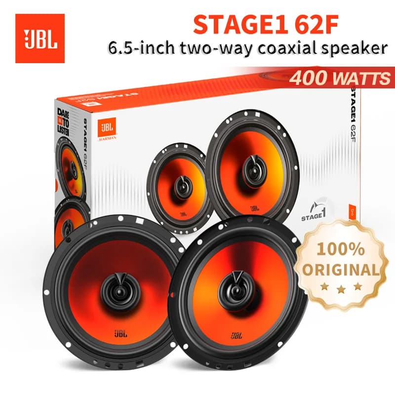 سماعة سيارة JBL مقاس 6.5 بوصة، سماعة محورية، بقوة 400 واط، سماعة ستيريو للسيارة بترددات عالية ومتوسطة وجهير، سماعة سيارة أصلية من JBL
