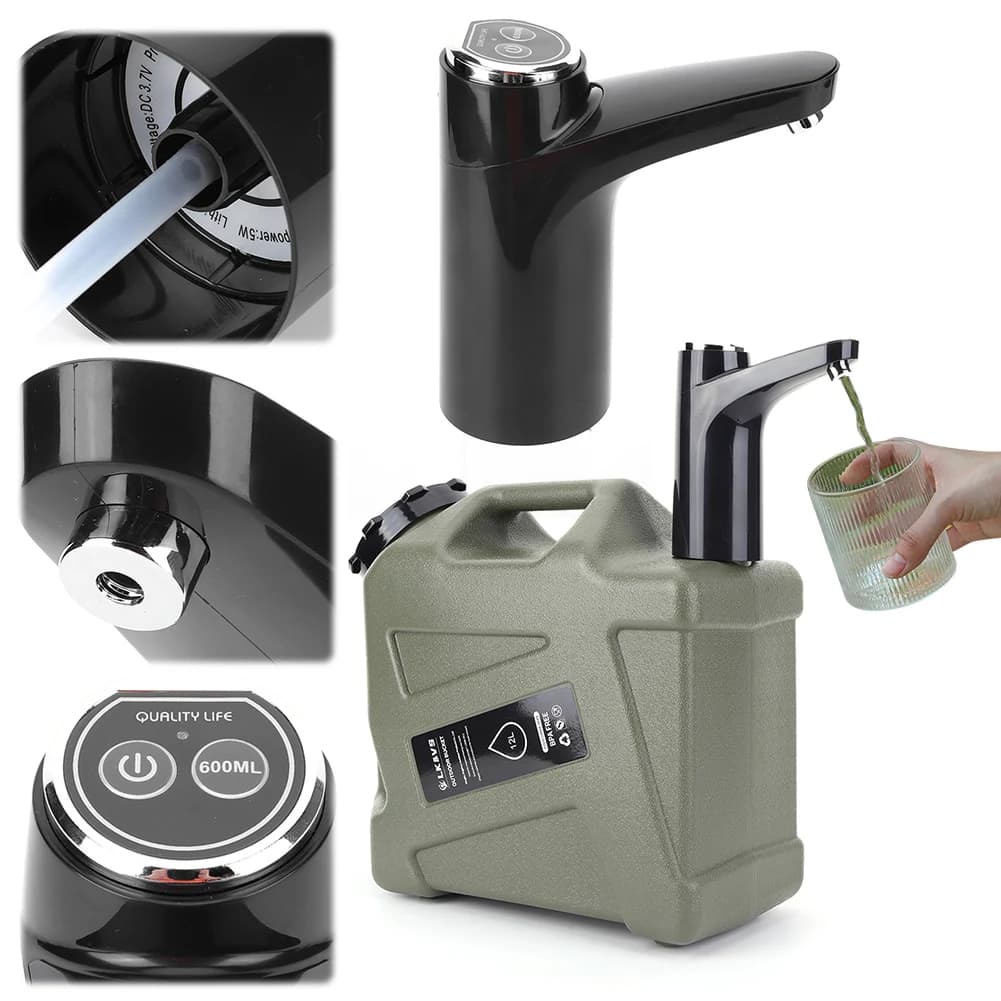 Electric Water Pump One Key Switch Portable Water Dispenser Wireless Water Pumping Device for Camping Water Tank - 2