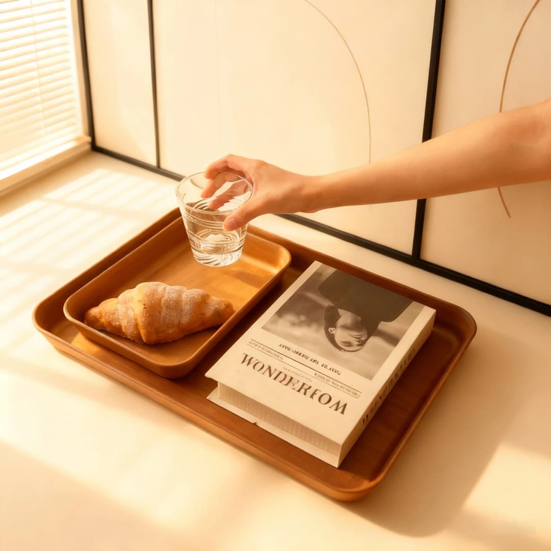 Deepen Plastic Storage Tray Multi-functional Rectangular Fruit Tray Cake Dessert Plate Kitchen Organizer Food Serving Tray - 6