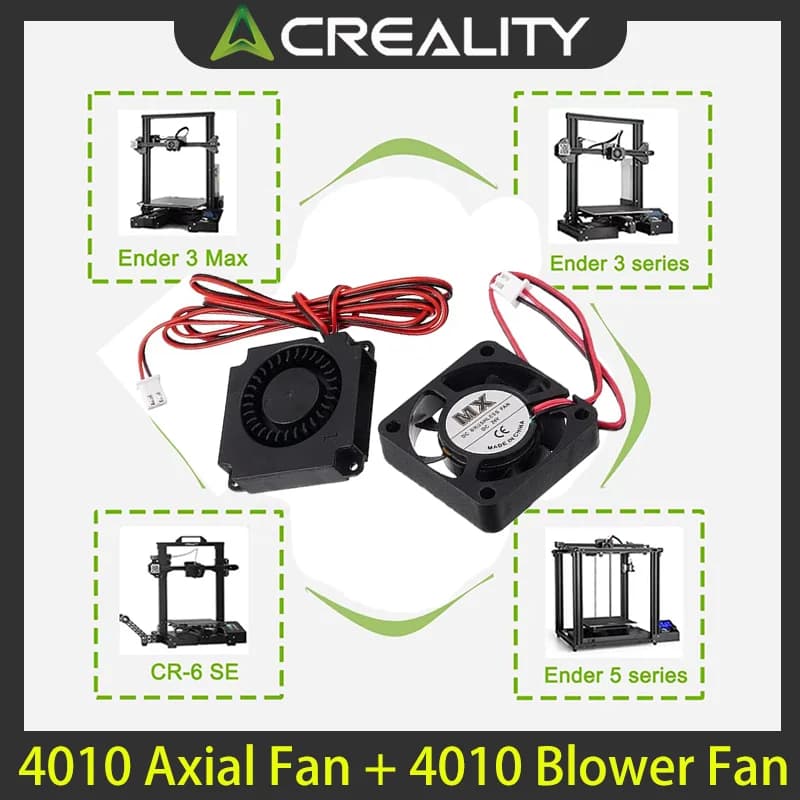 Creality Original 4010 Fans DC 24V Extruder Hot End Fan and DC 24V Turbo Fan for Creality Ender 3/Ender 3 Pro /Ender 5 3D Printe