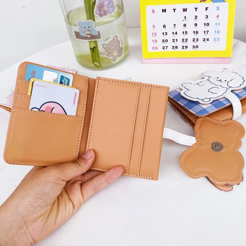 New Cute Bear Wallets For Women Small Hasp Girl Credit Card Holder For Pu Leather Coin Purse Female Wallet Short New 2024 - 4