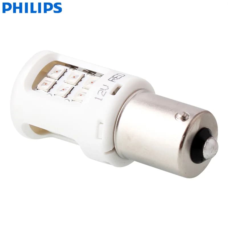 مصابيح إشارة انعطاف LED من فيليبس، P21W، S25، BA15s، لون أحمر، مصابيح خلفية، مصابيح توقف فرامل، 11498ULRX2، زوج - 3
