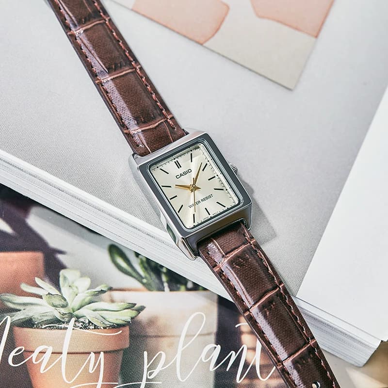 Casio Watch women Leather Square dial  Female Quartz Clock Relogio Mulher LTP-V007L/9E/B - 4