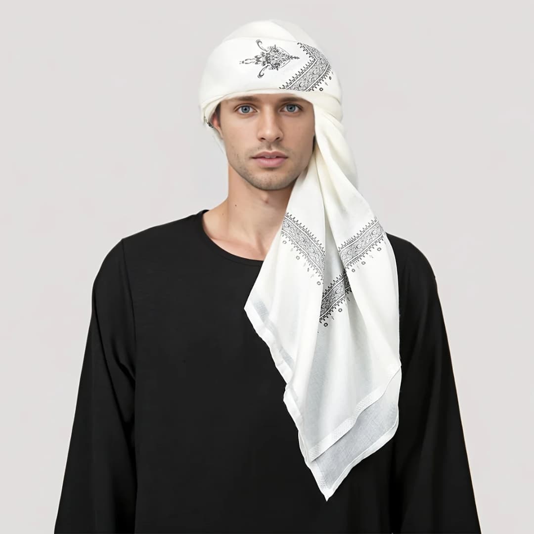 2025 Trendy Ethnic Prayer Scarf - Men's Fashion Polyester Stole for Ramadan and Religious Ceremonies - 3
