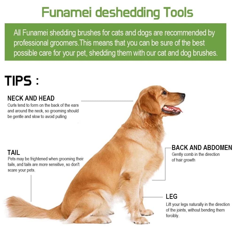 Long Hair Cat Brush Pets Deshedding Tool for Dogs Cats , Short Cat Comb Dog Hair Removal Brush Pet Grooming Fur Dematting Brush - 5