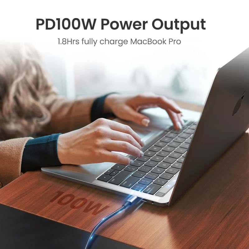 كابل USB Type-C إلى USB-C من UGREEN يدعم PD 100 واط و60 واط للشحن السريع لأجهزة ماك بوك برو وسامسونج وشاومي - 2