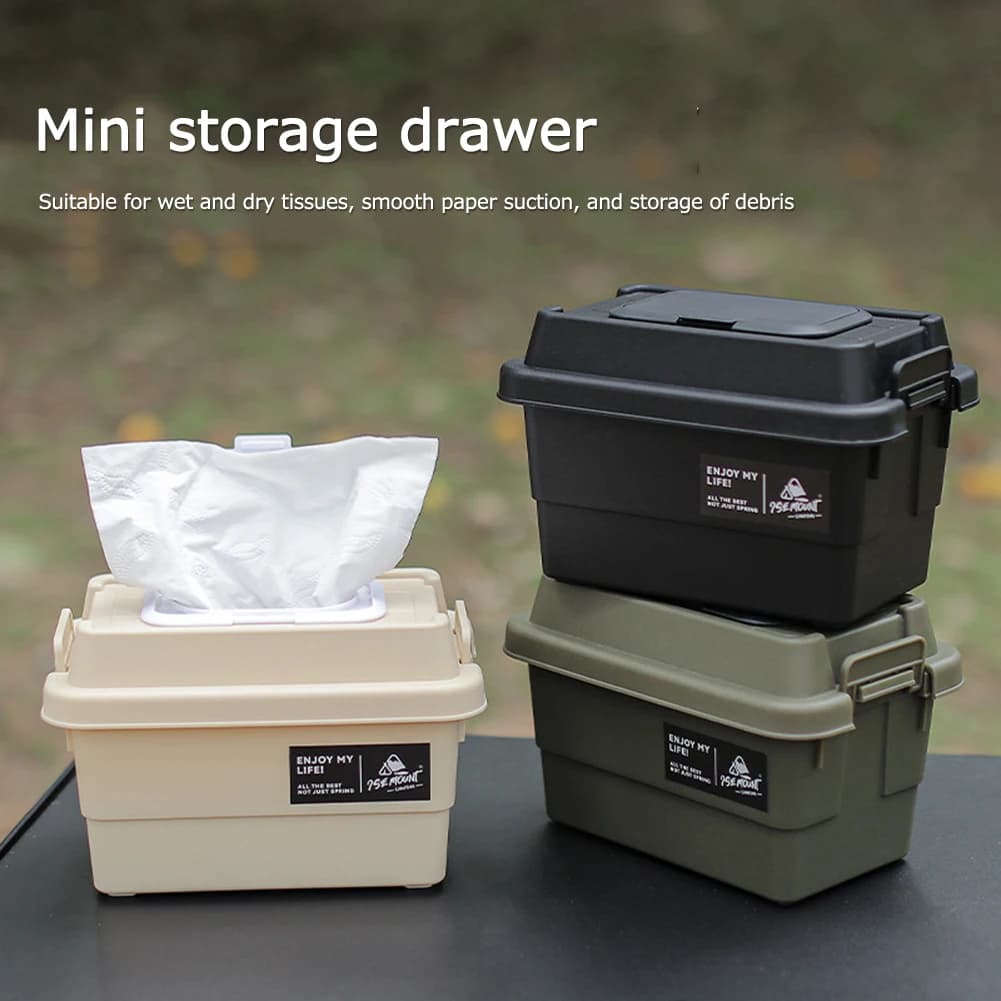 Multifunctional Outdoor Storage Box 1.1L Portable Napkin Paper Tissue Storage Case Moisture-Resistant for Camping Hiking Travel - 4