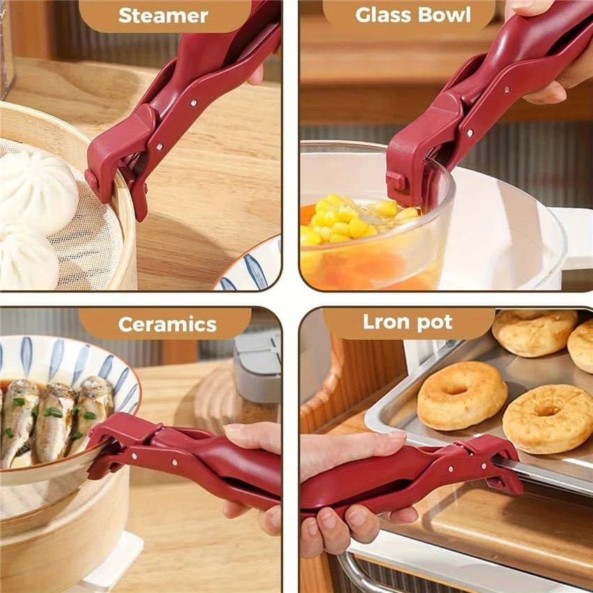 Anti-Scalding Bowl Clamp for Home Use, Non-Slip Silicone Plate Holder, Bowl Clamp, Dish Clamp, Kitchen Baking Tray and Steamer Clamp - 6