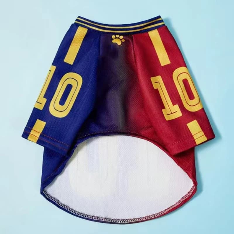 No.10 Red&Blue Mesh Breathable Dog Clothes Teddy Sport Large Dog Jersey Basketball Clothing Puppy T-Shirts Summer Pet Cat Shirts - 3