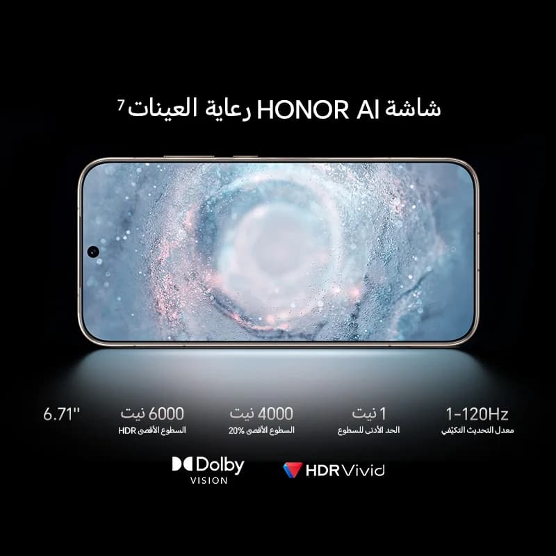هاتف HONOR Magic8 Pro الإصدار العالمي، 12 جيجا بايت رام + 512 جيجا بايت ذاكرة، 5G، شاشة OLED 6.71 بوصة بمعدل تحديث 120 هرتز، كاميرا 200 ميجا بكسل، بطارية 7100 مللي أمبير، شحن فائق السرعة 100 واط، Dual SIM، NFC، eSIM - 4