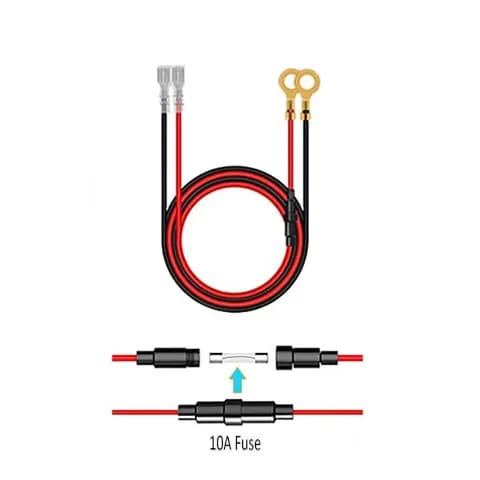 شاحن ولاعة سجائر USB كابل توصيل سلكي مع فيوز 10A للسيارة والقوارب والدراجات النارية والمركبات الرباعية والعربات المتنقلة